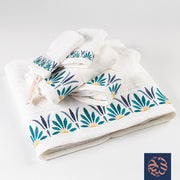 طقم فوطة مطرز 5 قطعة قطن 100% من تيكو تكس