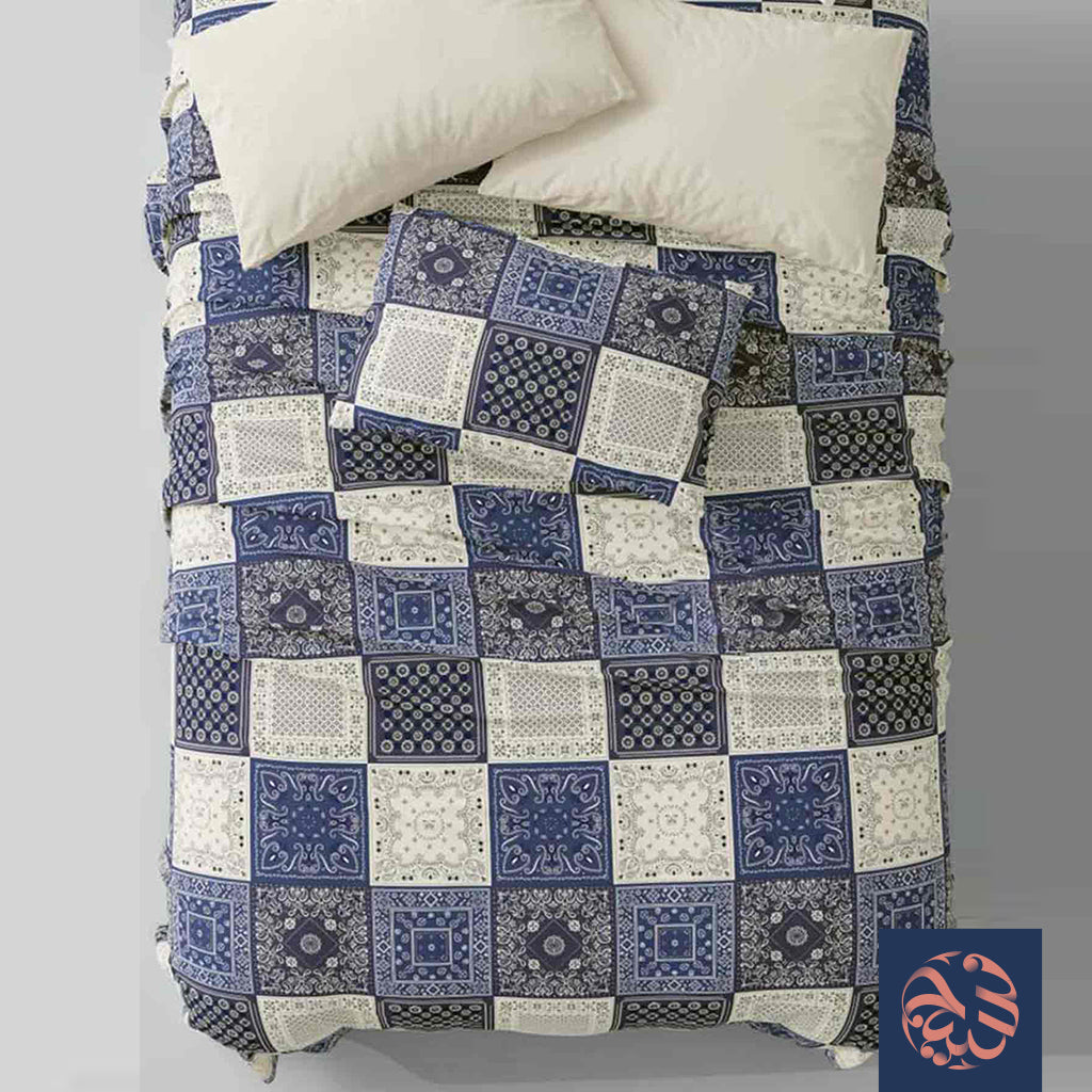 طقم ملاية مطبوعه مثبتة 3قطعة - مقاس  180×200 سم من شطا