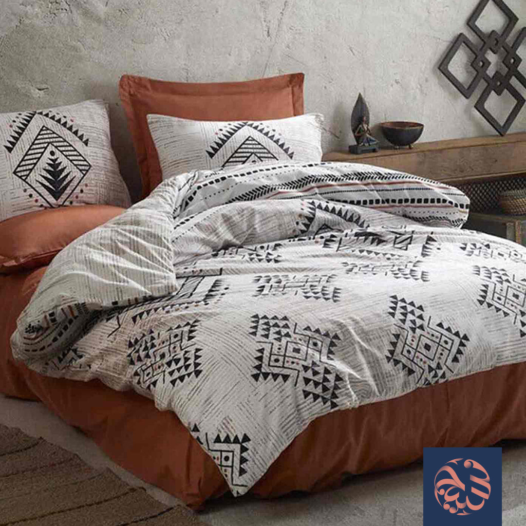 طقم ملاية مطبوعه مثبتة 3قطعة - مقاس  180×200 سم من شطا