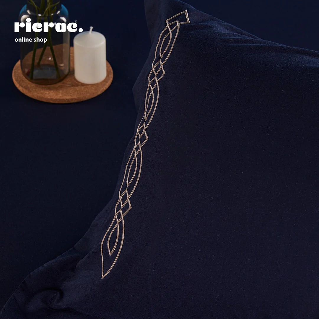 ريلي - طقم ملاية سرير باركيل مطرزة قطن 100٪ (ملاية و 2 كيس وسادة) من ريكراك