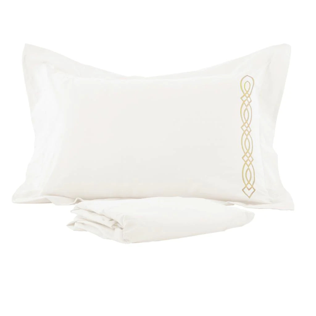 ريلي - طقم ملاية سرير باركيل مطرزة قطن 100٪ (ملاية و 2 كيس وسادة) من ريكراك