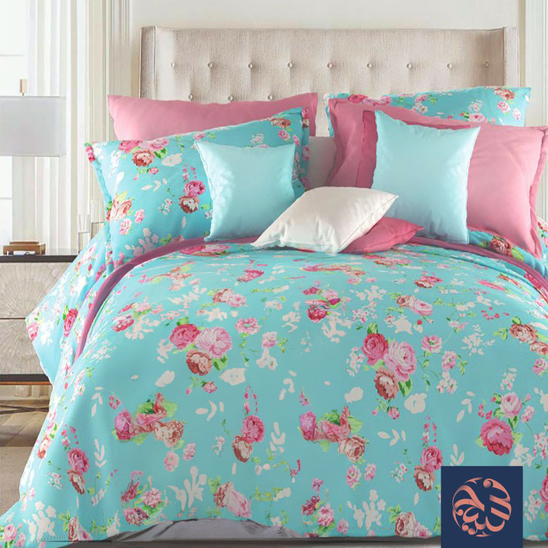 طقم ملاية مطبوع  5 قطعة موديل كلوديا من الحناوي