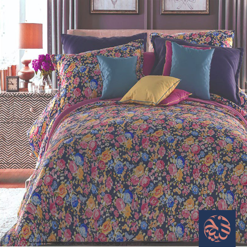 طقم ملاية مطبوع  5 قطعة موديل كلوديا من الحناوي