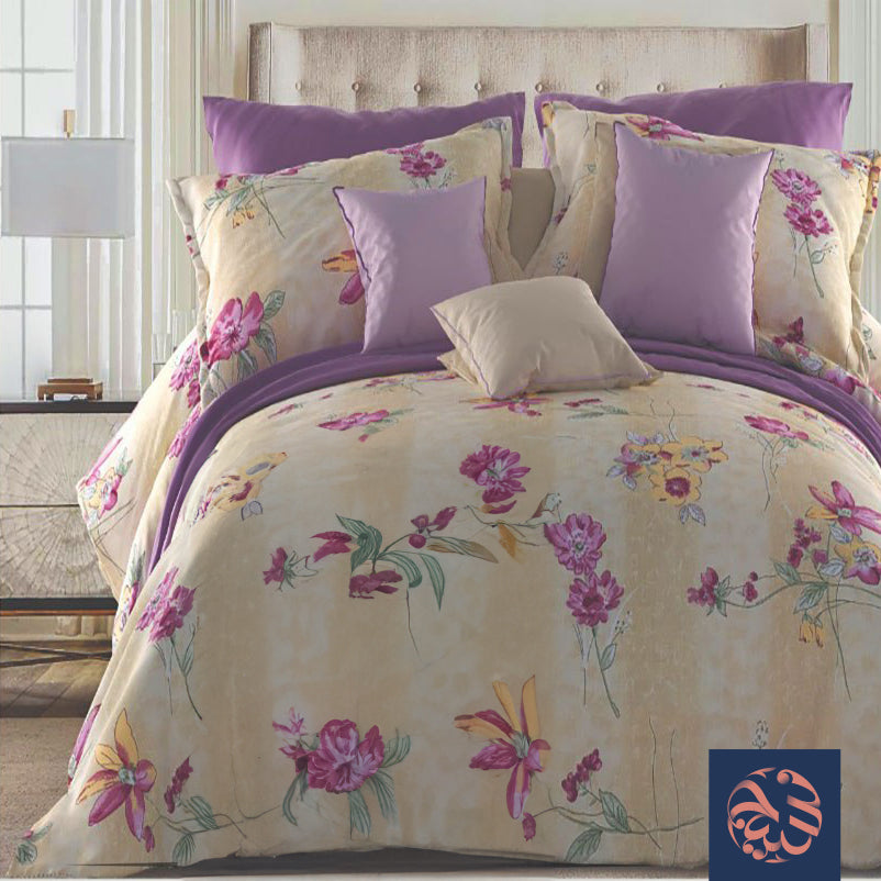 طقم ملاية مطبوع  5 قطعة موديل كلوديا من الحناوي