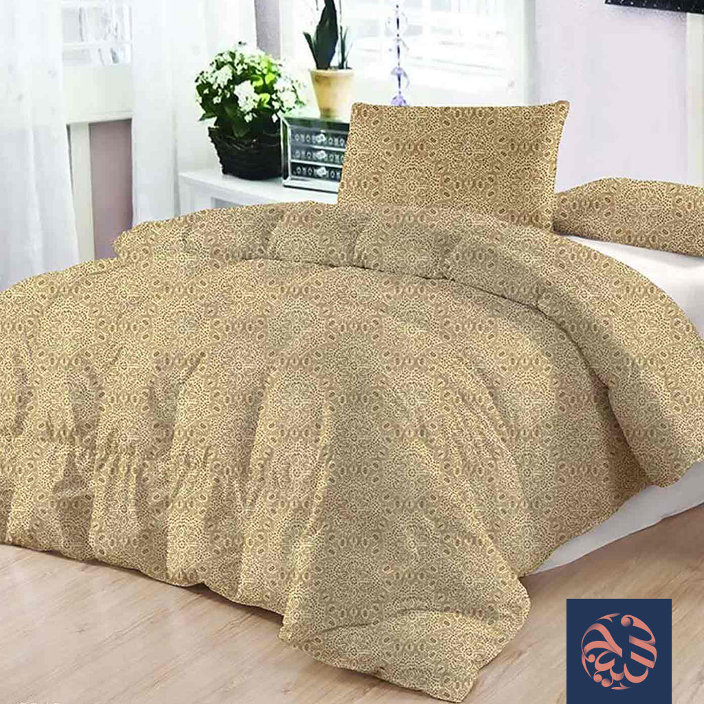 طقم ملاية مطبوعه مثبتة 3قطعة - مقاس  180×200 سم من شطا